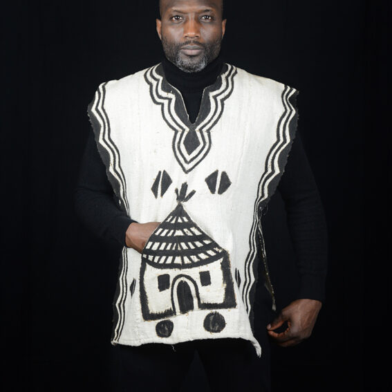 Tunique traditionnel en bogolan blanc